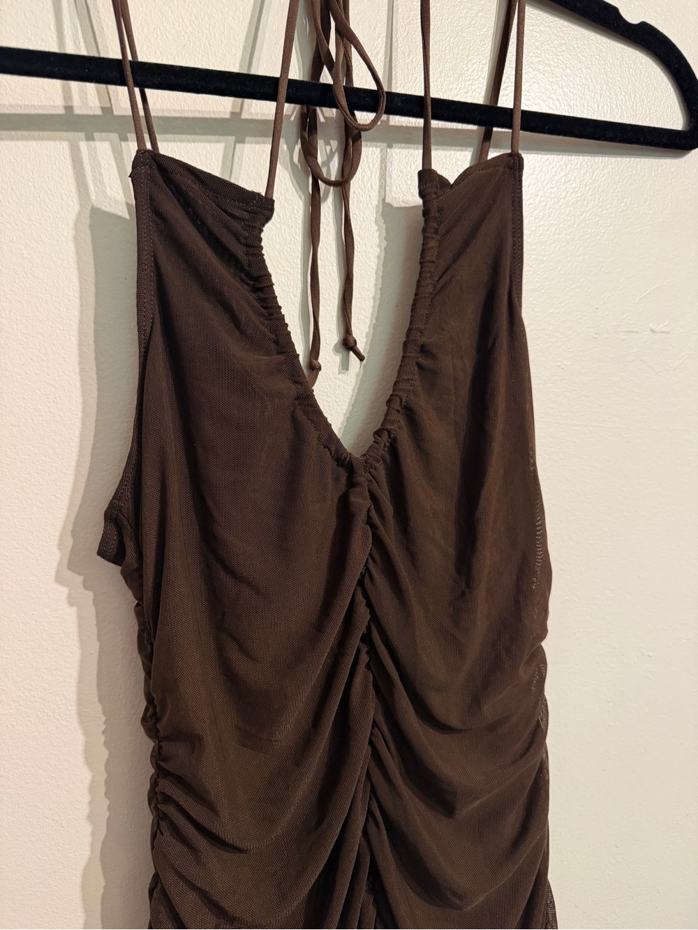 Motel Rocks Brown Ruched Halter Mini Dress - Picture 9 of 9